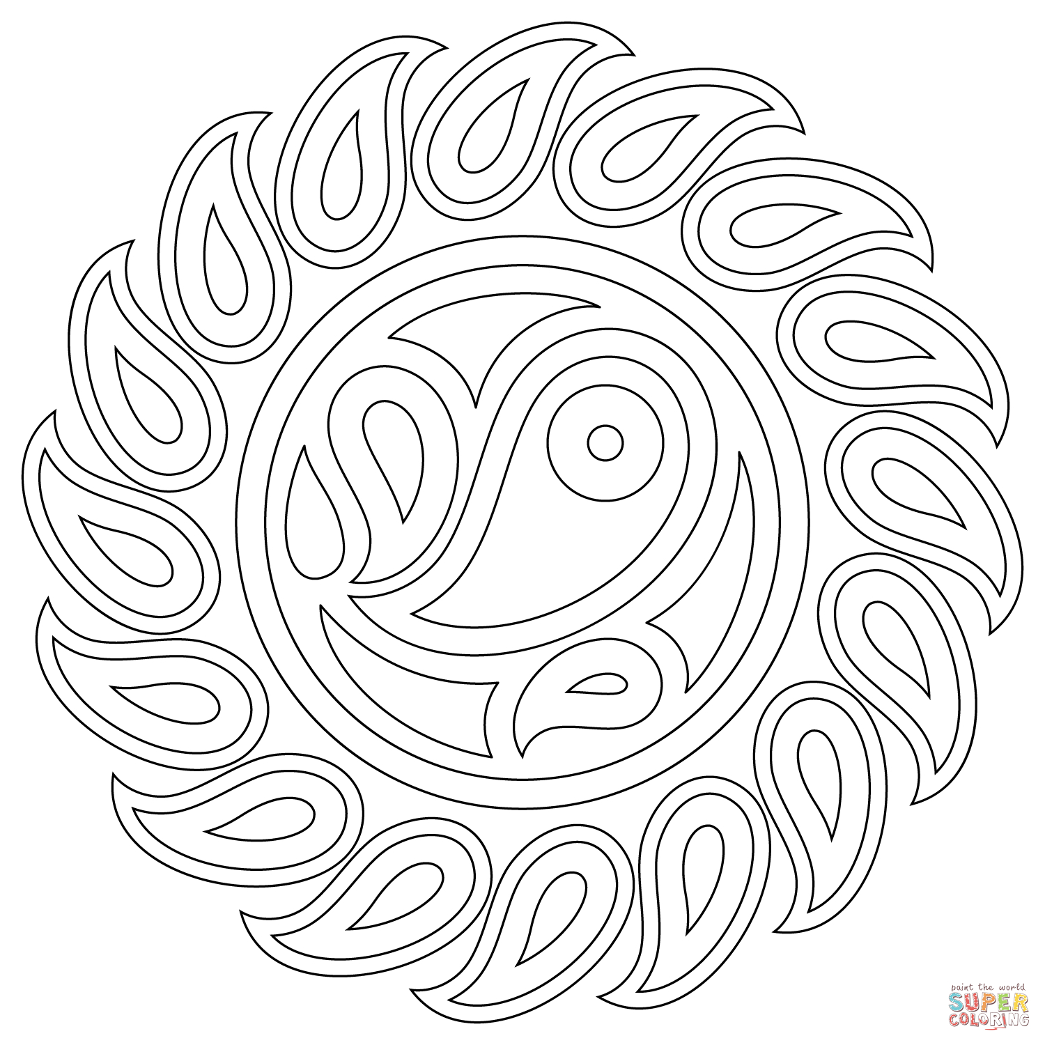 Mandala Coloring Pages Free Online Paisley Mandala Coloring Page Free Printable Coloring Pages