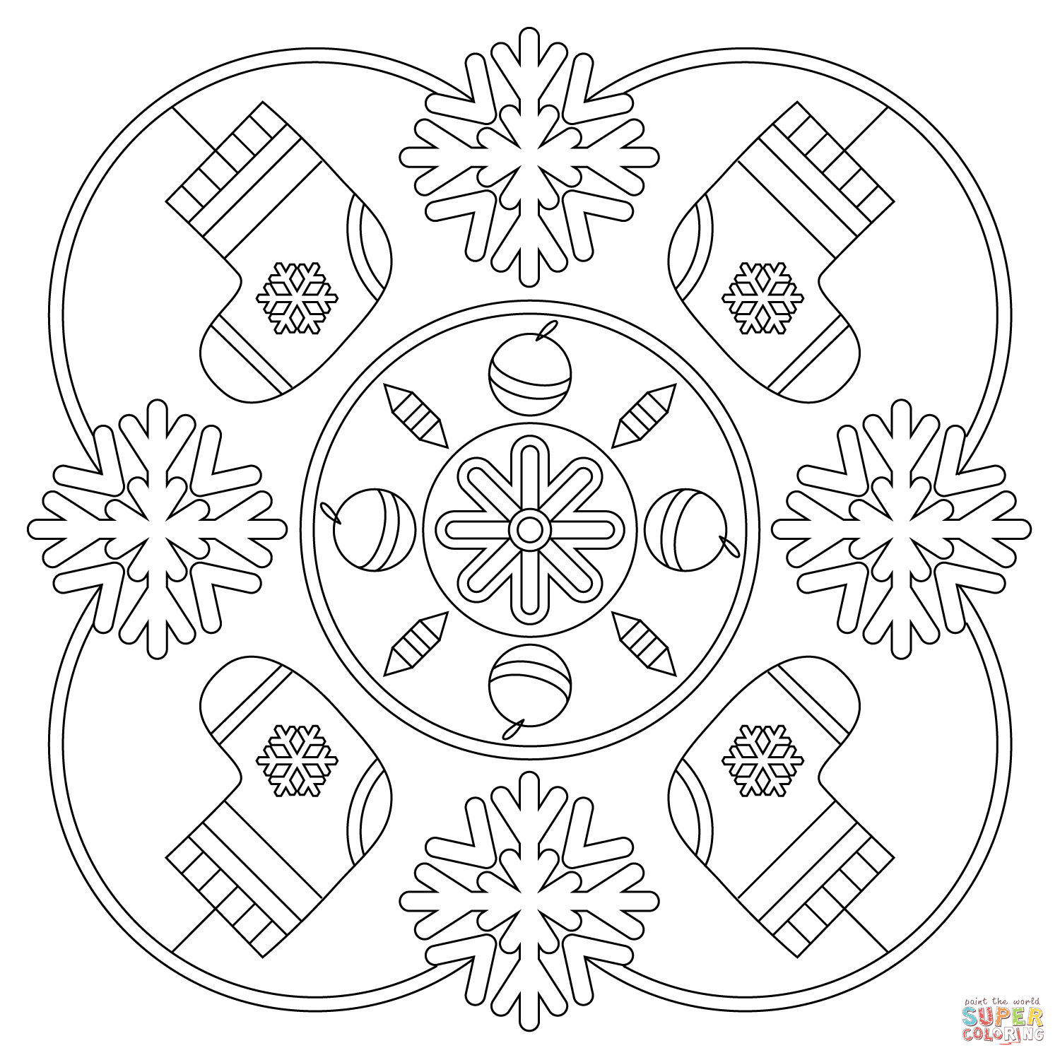 Mandala Coloring Pages Free Online Winter Mandala Coloring Page Free Printable Coloring Pages