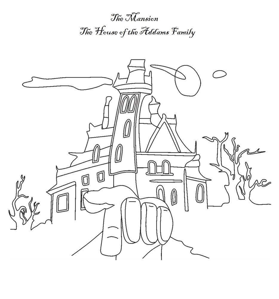 Mansion Coloring Pages The Addams Family Coloring Pages The Mansion House Of The Addams