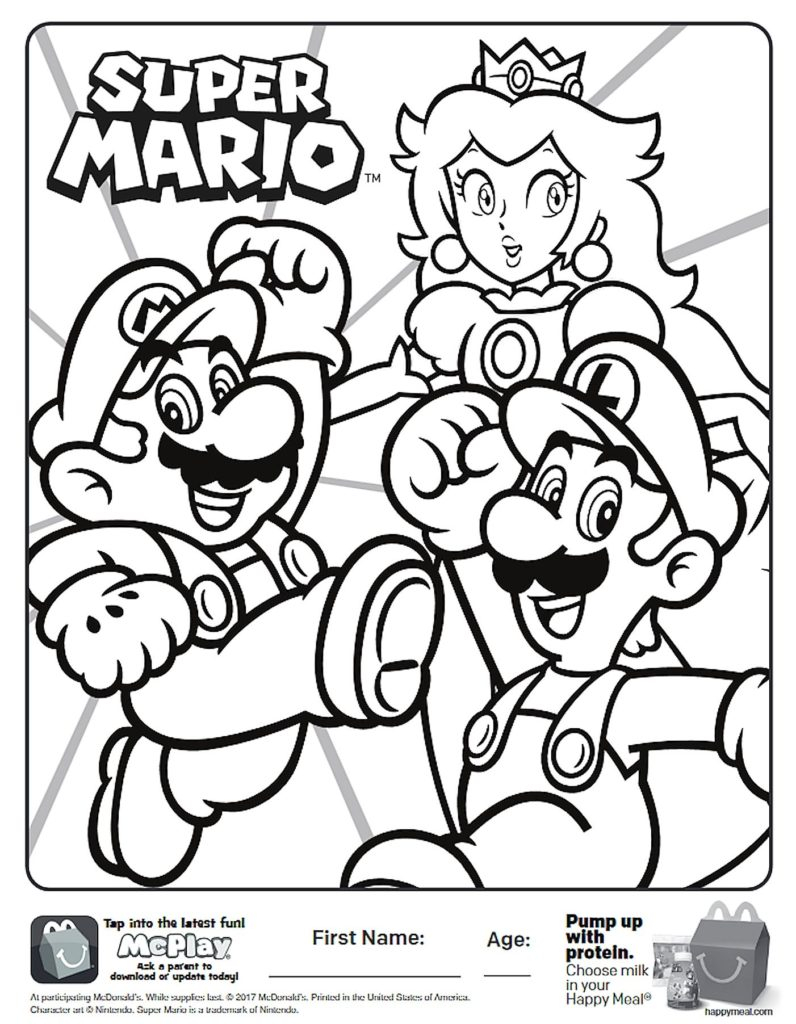 Mario Coloring Pages To Print Coloring Inspiration Coloring Super Mario Bros Plush Toys Of Toad