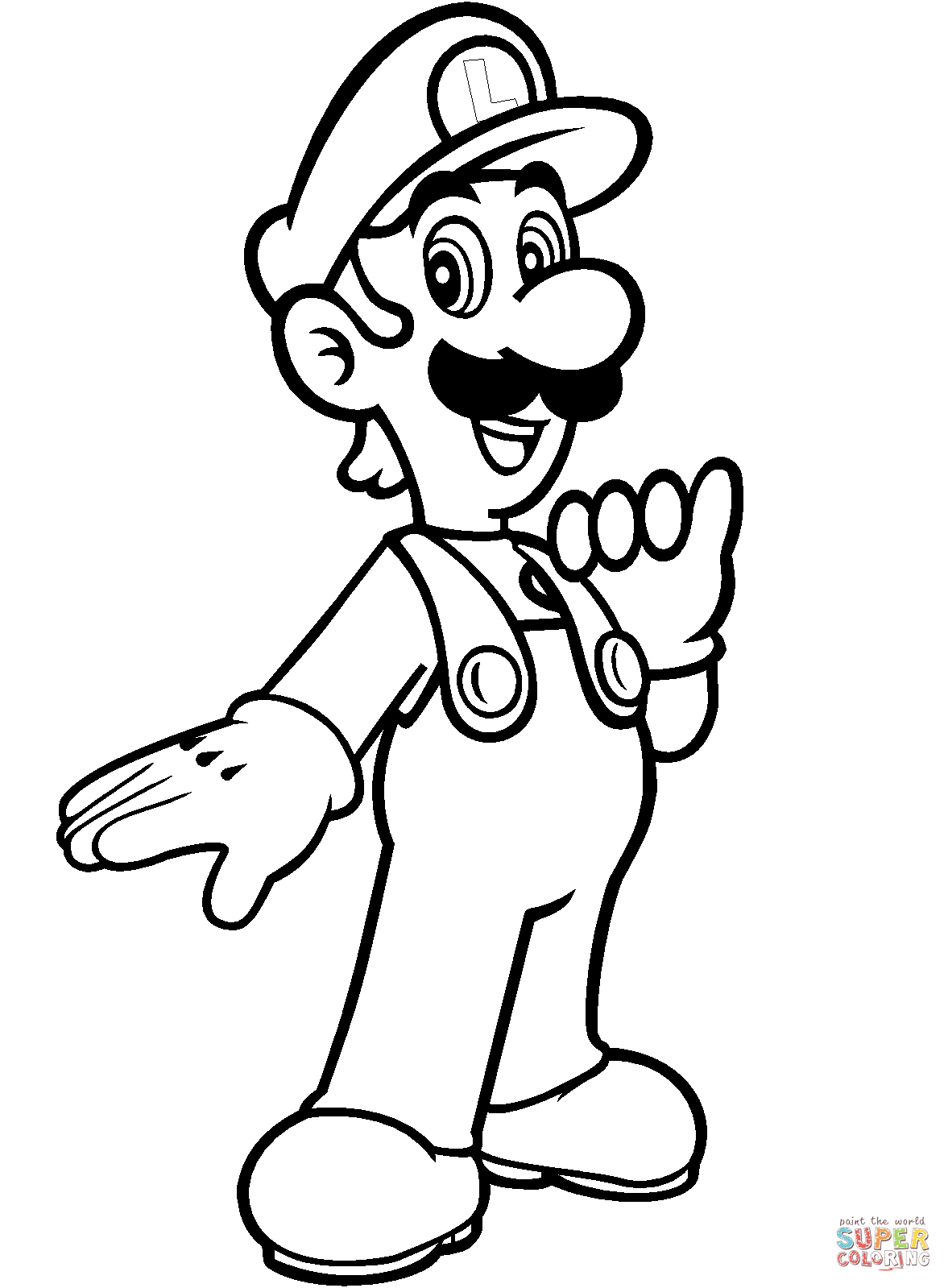 Mario Coloring Pages To Print Luigi From Mario Bros Coloring Page Free Printable Coloring Pages