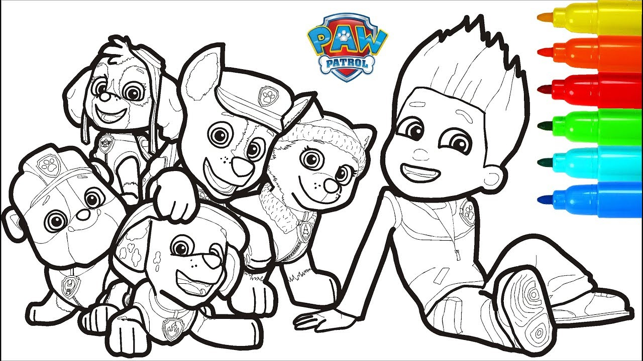 Markers Coloring Pages Paw Patrol Coloring Pages Markers Colouring Pages For Kids