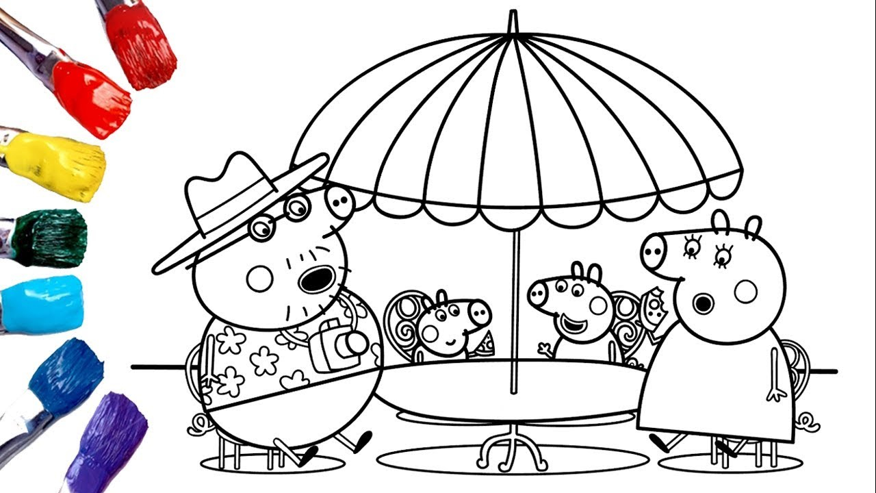 Markers Coloring Pages Peppa Pig Holiday Peppa Pig Coloring Pages Art Colors For Kids With Colored Markers