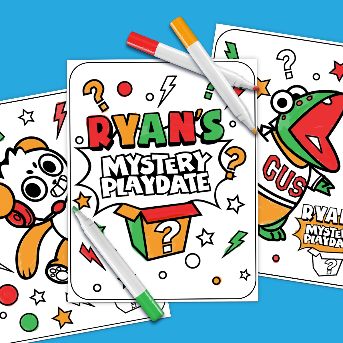 Markers Coloring Pages Ryans Mystery Playdate 3 Marker Challenge Nickelodeon Parents