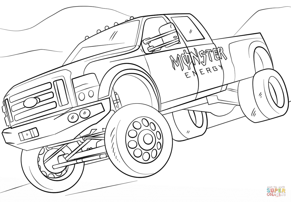 Maximum Destruction Coloring Pages Monster Energy Monster Truck Coloring Page Free Printable Coloring