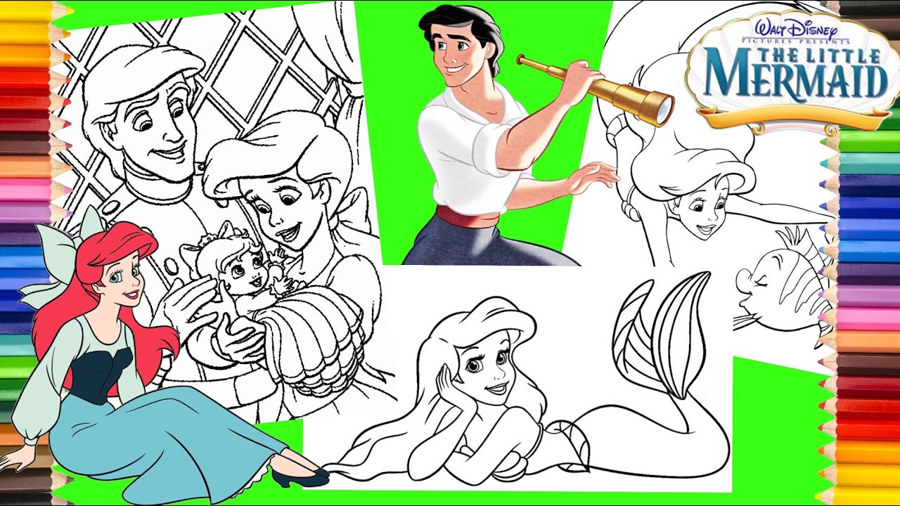 Melody Coloring Pages Coloring Disney The Little Mermaid Princess Ariel Eric Melody Coloring Pages For Kids