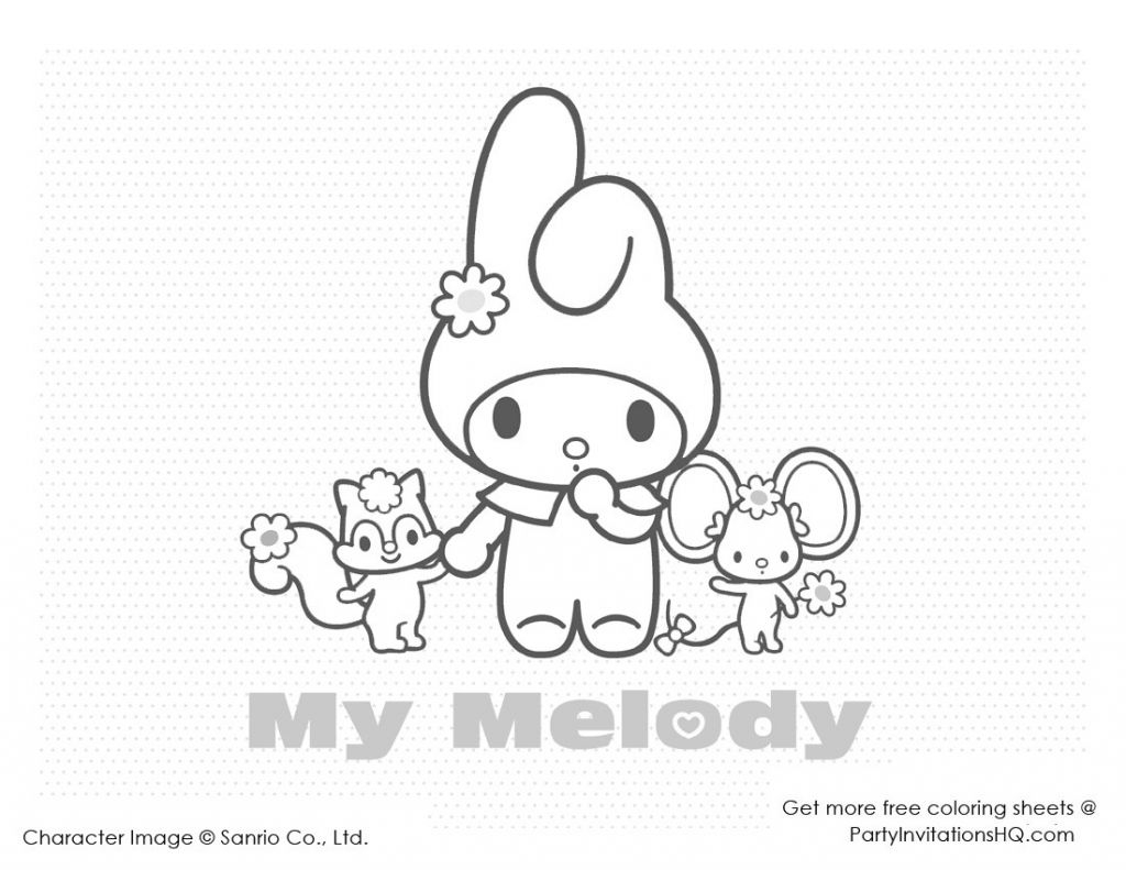 Melody Coloring Pages My Melody Colouring Sheets For Melody Coloring Pages Get Coloring