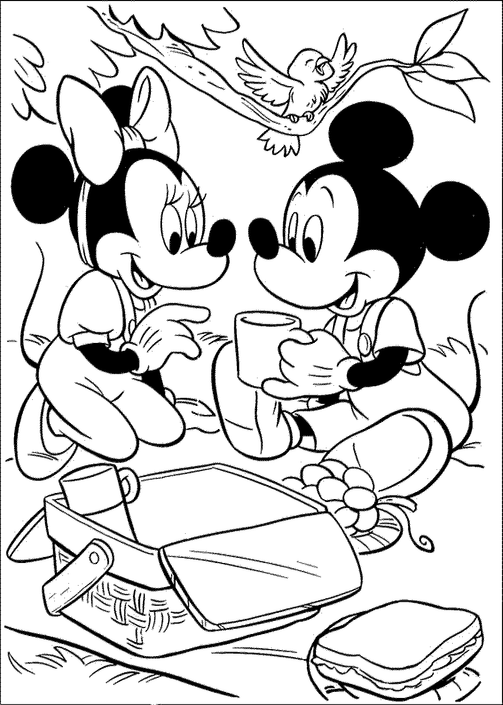 Mickey And Minnie Coloring Pages To Print Coloring Minnie Mouse Kisses Mickey Coloring Pages Hellokids Com