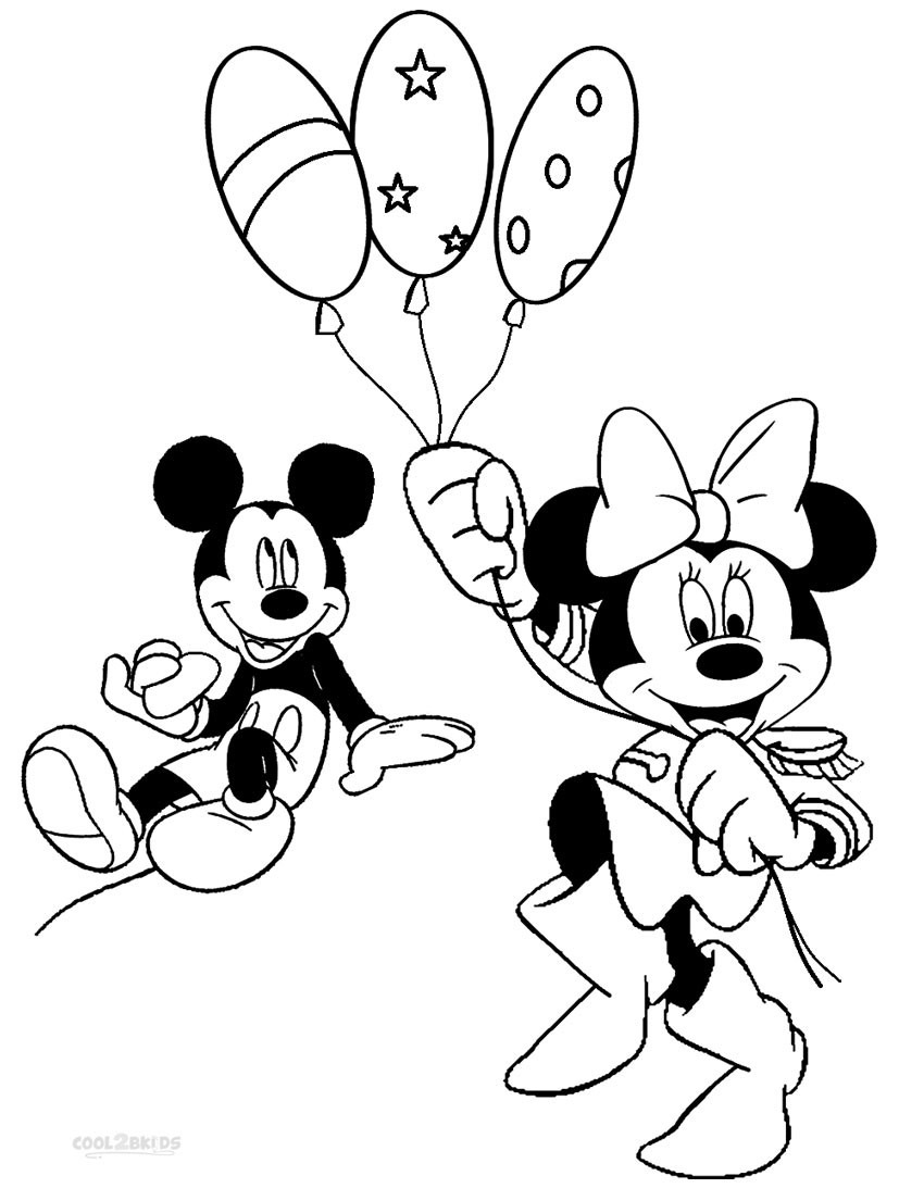 Mickey And Minnie Coloring Pages To Print Printable Minnie Mouse Coloring Pages For Kids For Mickey And Minnie