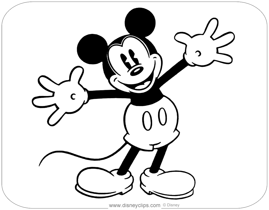 Mickey Mouse Coloring Page Classic Mickey Mouse Coloring Pages Disneyclips