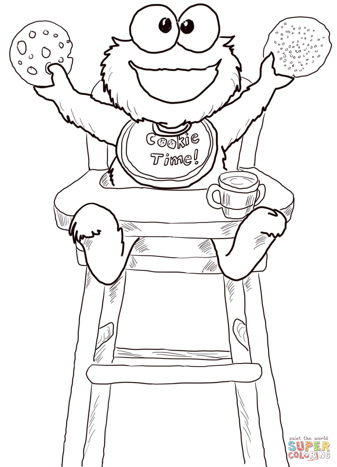 Monster Coloring Pages To Print Cookie Time For Cookie Monster Coloring Page Free Printable