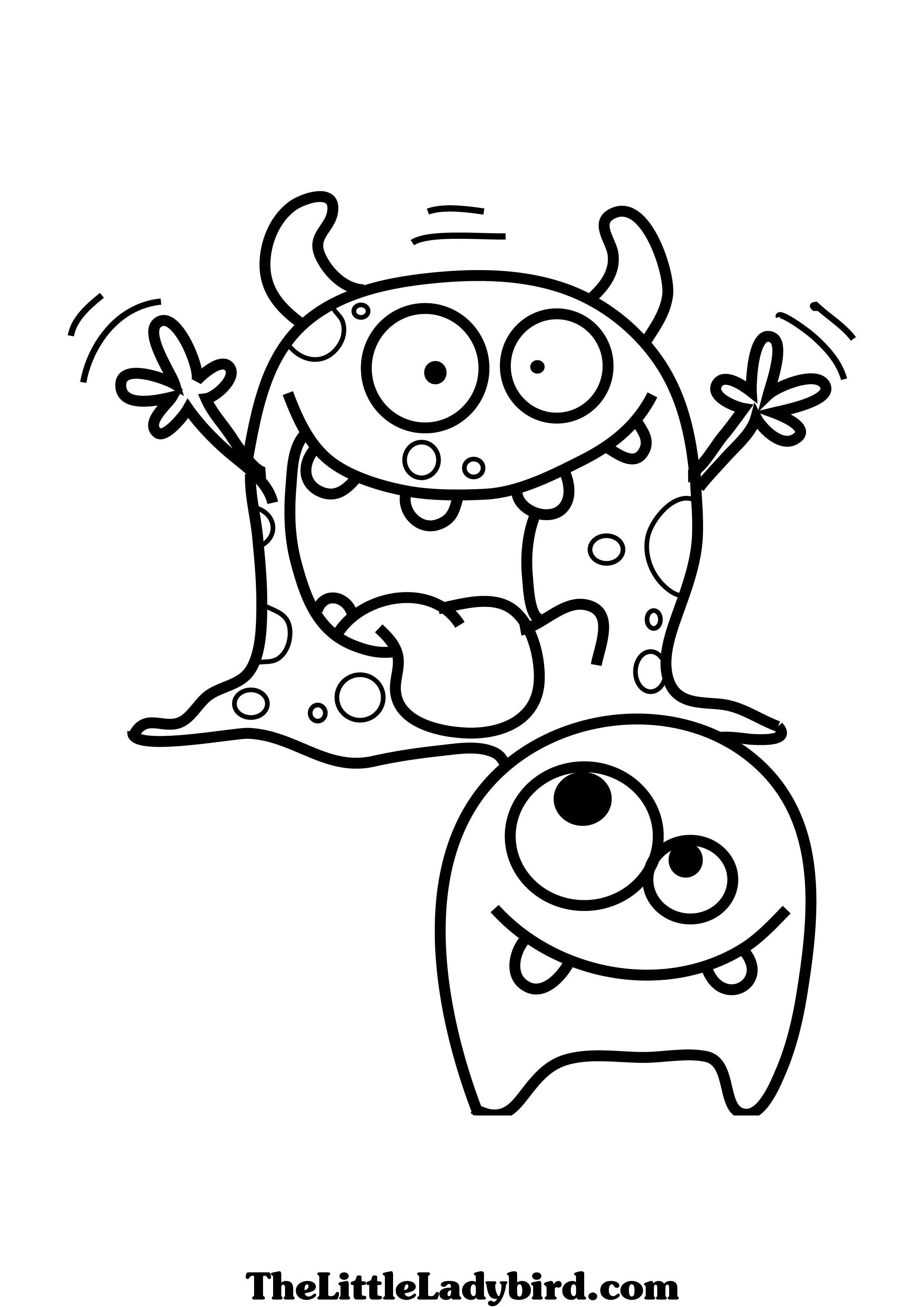 Monster Coloring Pages To Print Free Monster Coloring Page Thelittleladybird