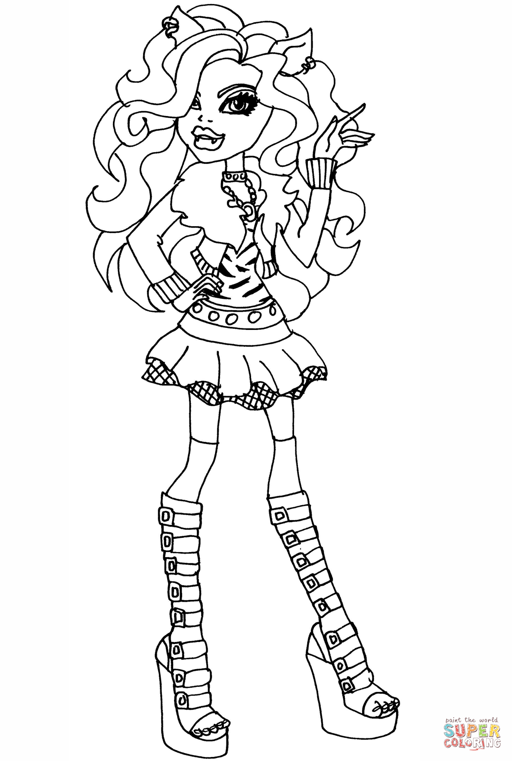 Monster High Coloring Pages Free Printable Monster High Clawdeen Wolf Coloring Page Free Printable Coloring Pages