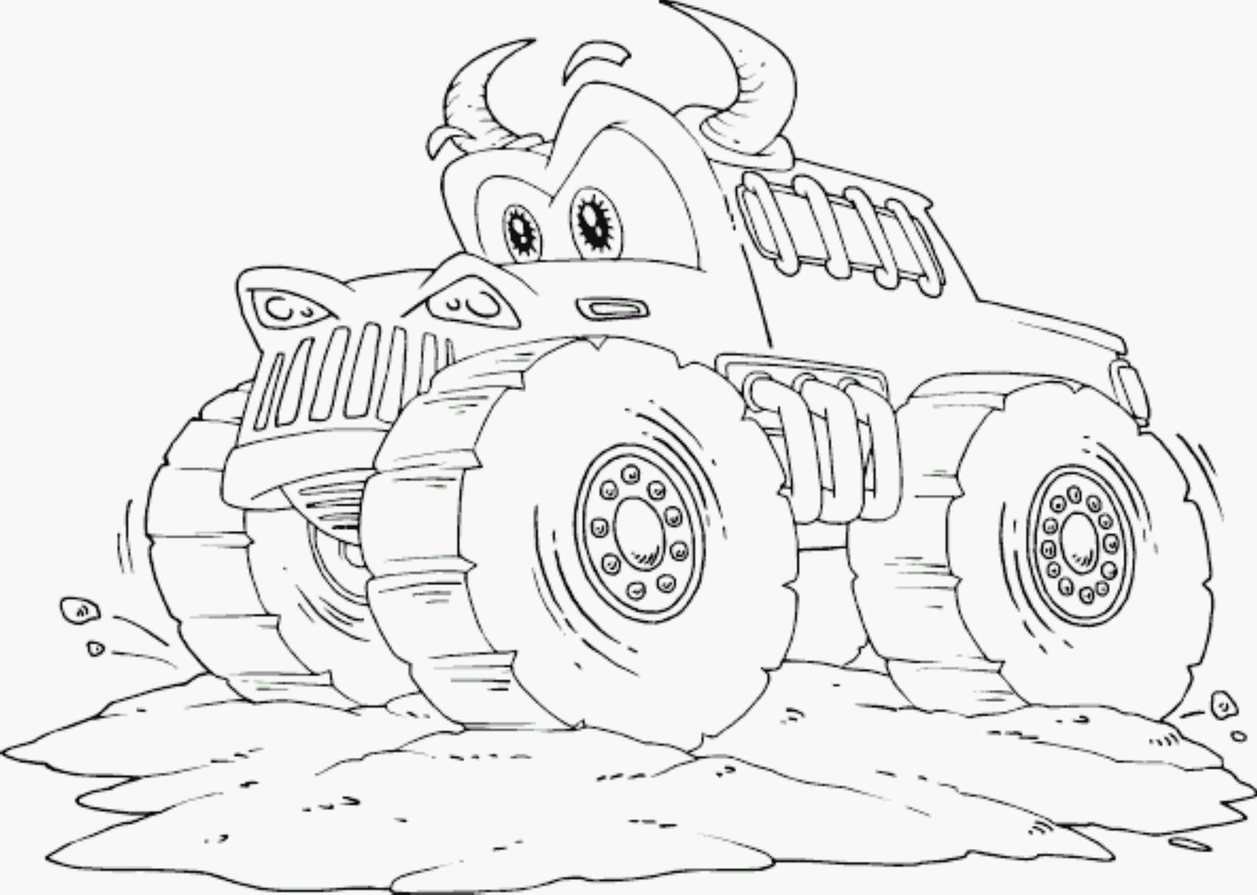 Monster Truck Coloring Pages Coloring Pages For Kids Monster Truck With Drawing Monster Truck