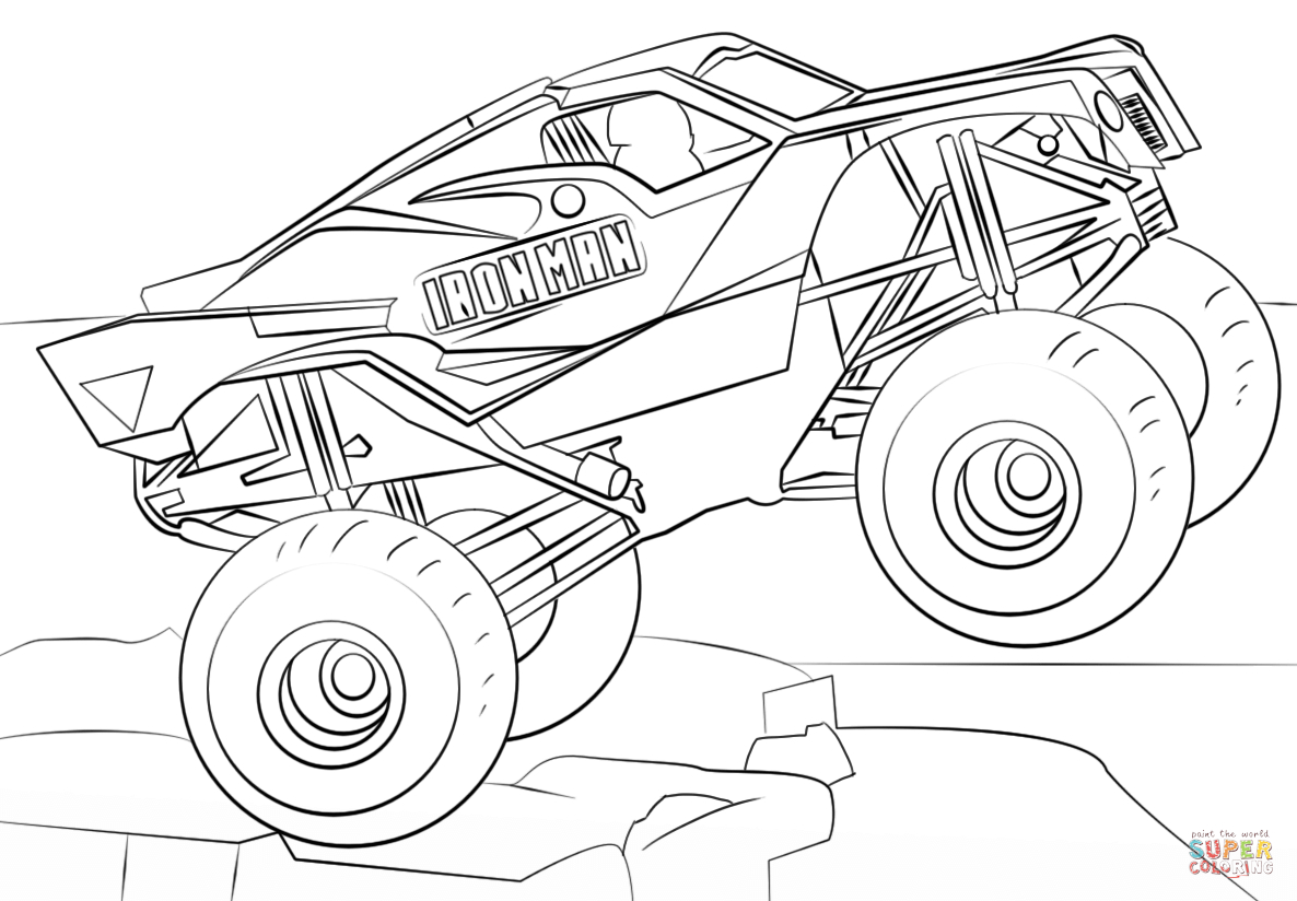 Monster Truck Coloring Pages Coloring Pages Monster Truck Coloring Book Iron Man Page Free