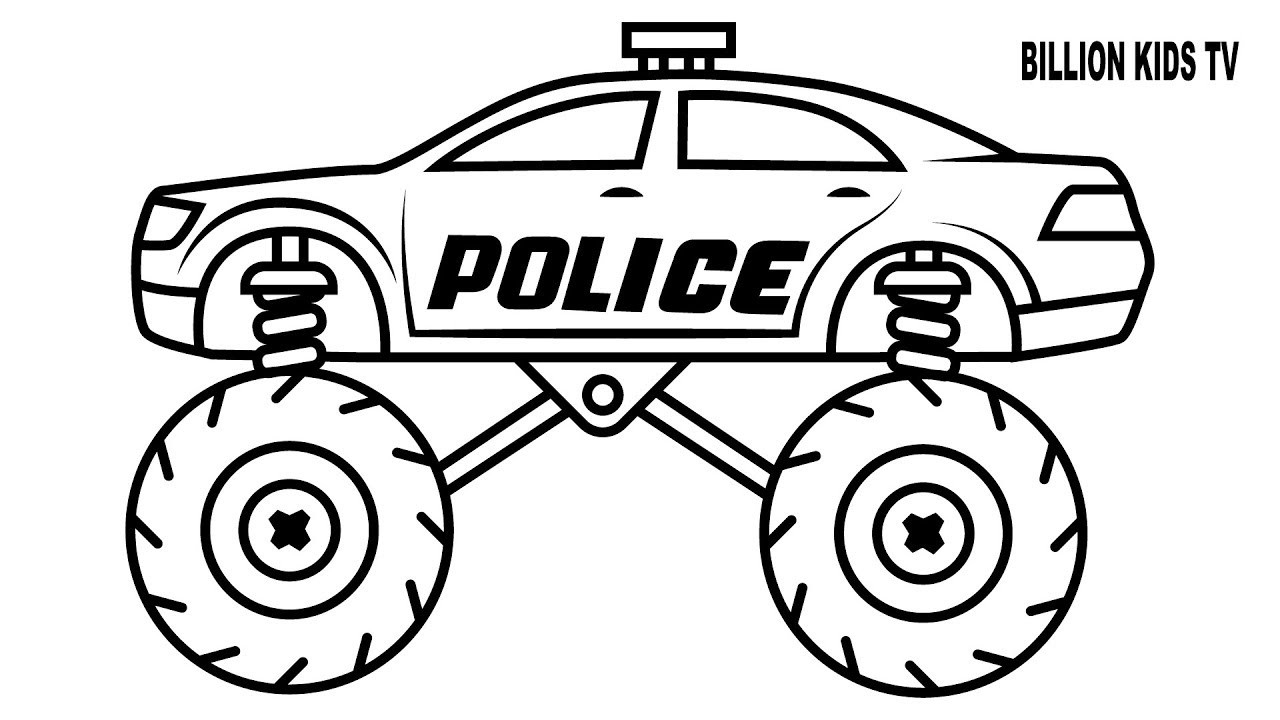 Monster Truck Coloring Pages Coloring Pages Police Monster Truck Coloring Pages Colorsor Kids