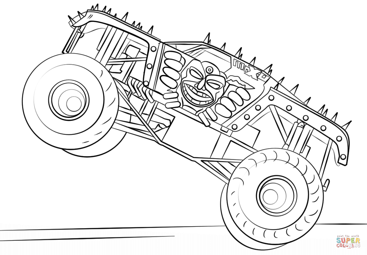 Monster Truck Coloring Pages Max D Monster Truck Coloring Page Free Printable Coloring Pages