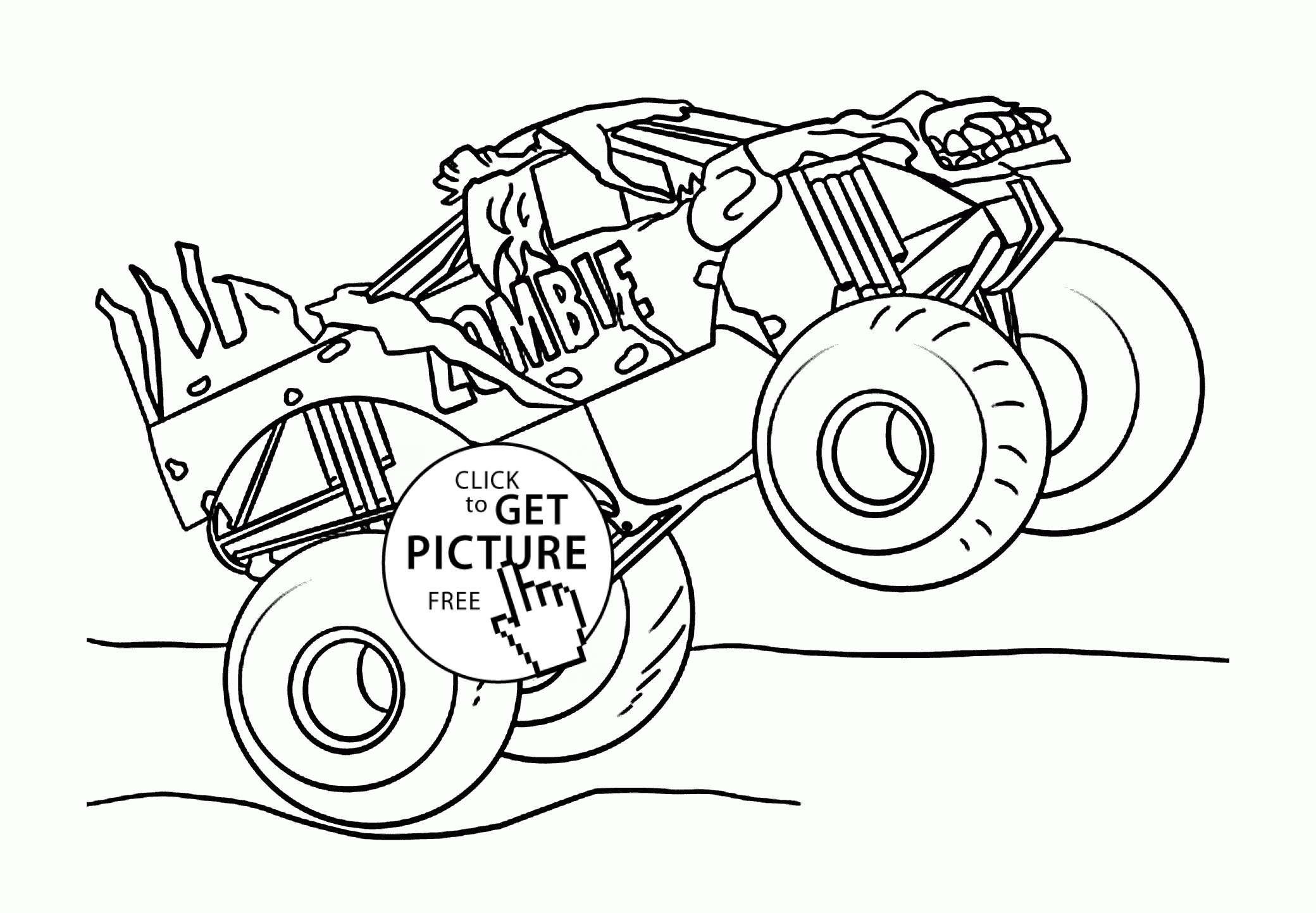 Monster Truck Coloring Pages Monster Truck Coloring Pages For Kids With Grave Digger Monster