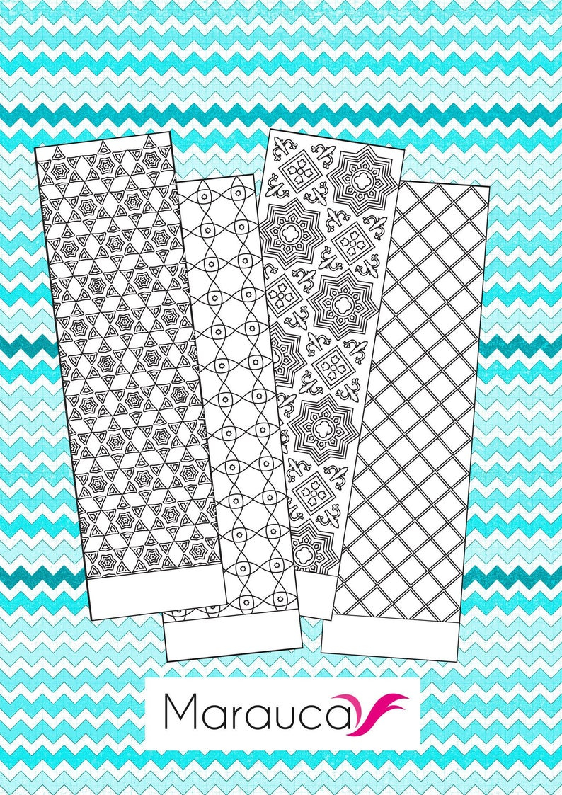 Morocco Coloring Pages 4 Bookmarks Coloring Pages Printable Moroccan Mosaic Islamic Art Arabic Instant Download Mosaic Coloring Bookmark Mosaic Tile Morocco