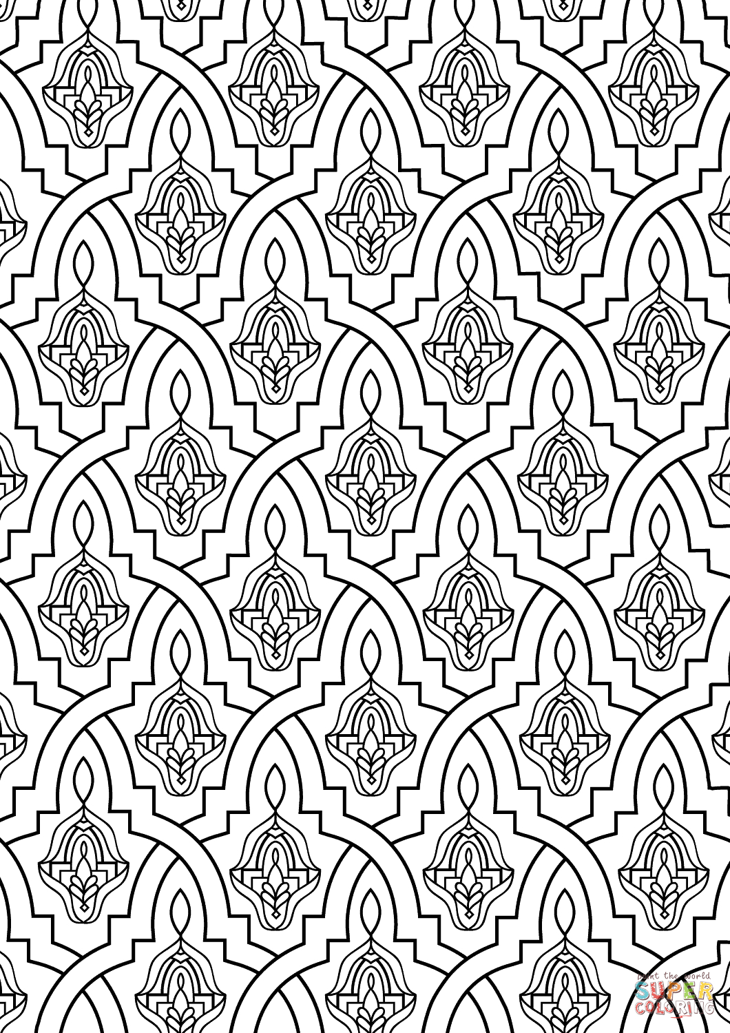 Morocco Coloring Pages Moroccan Tile Coloring Page Free Printable Coloring Pages