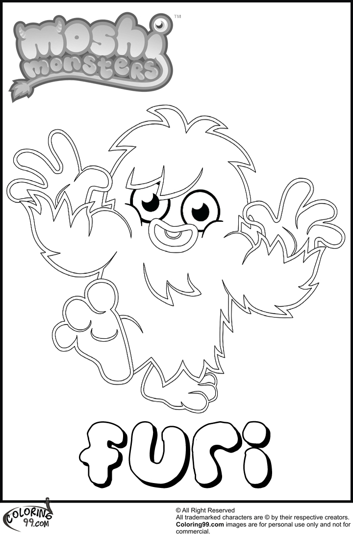 Moshi Monster Coloring Pages Moshi Monster Furi Coloring Pages Minister Coloring