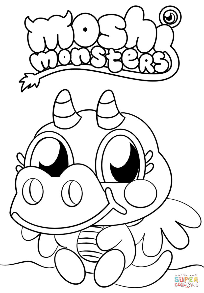 Moshi Monster Coloring Pages Moshi Monsters Burnie Coloring Page Free Printable Coloring Pages