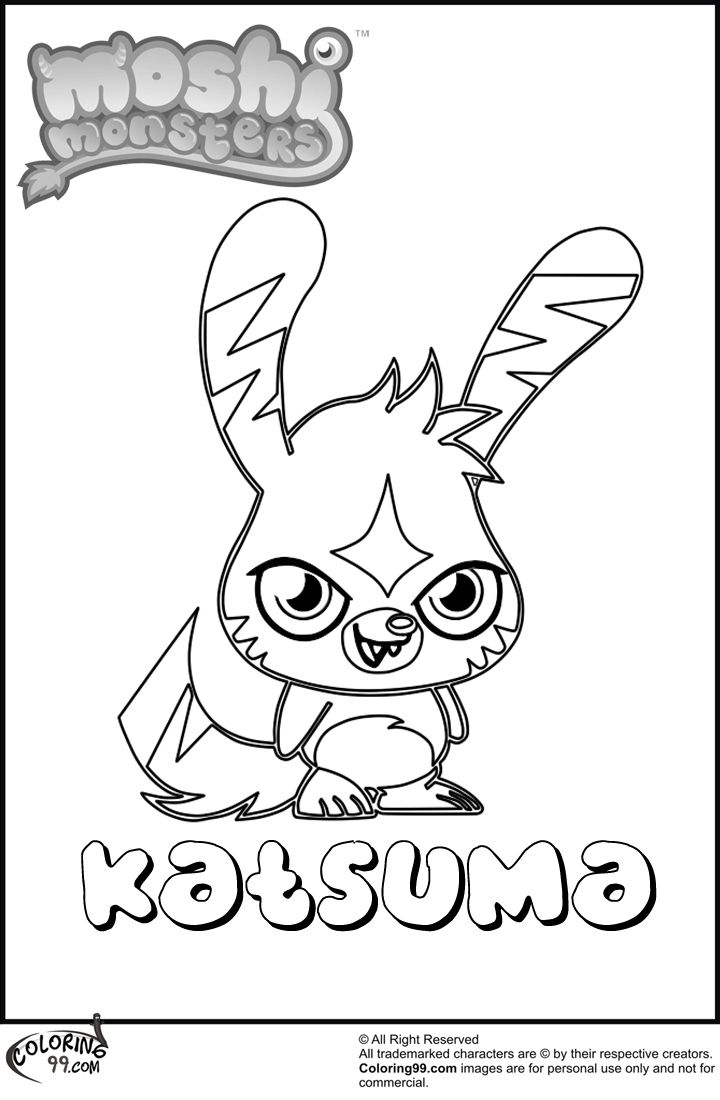Moshi Monster Coloring Pages Moshi Monsters Coloring Pages Katsuma Beautiful Happy Luvli Monster