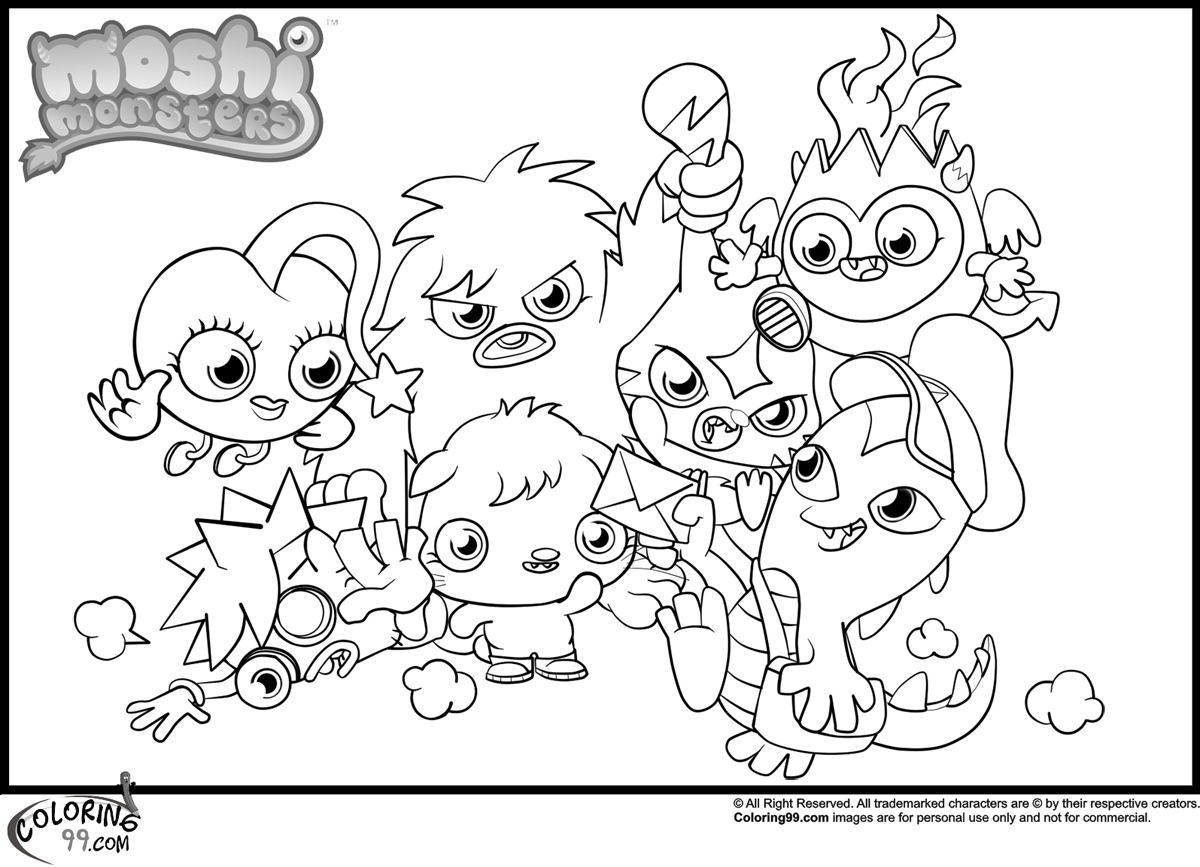 Moshi Monster Coloring Pages Moshi Monsters Coloring Pages Minister Coloring