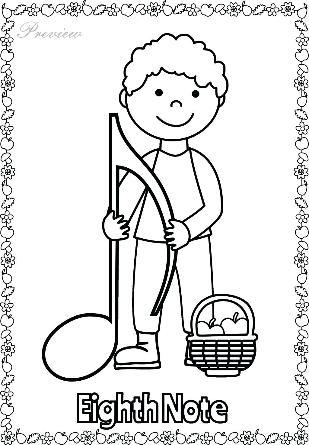 Music Notes Coloring Page Coloring Music Notes Huskypaperco