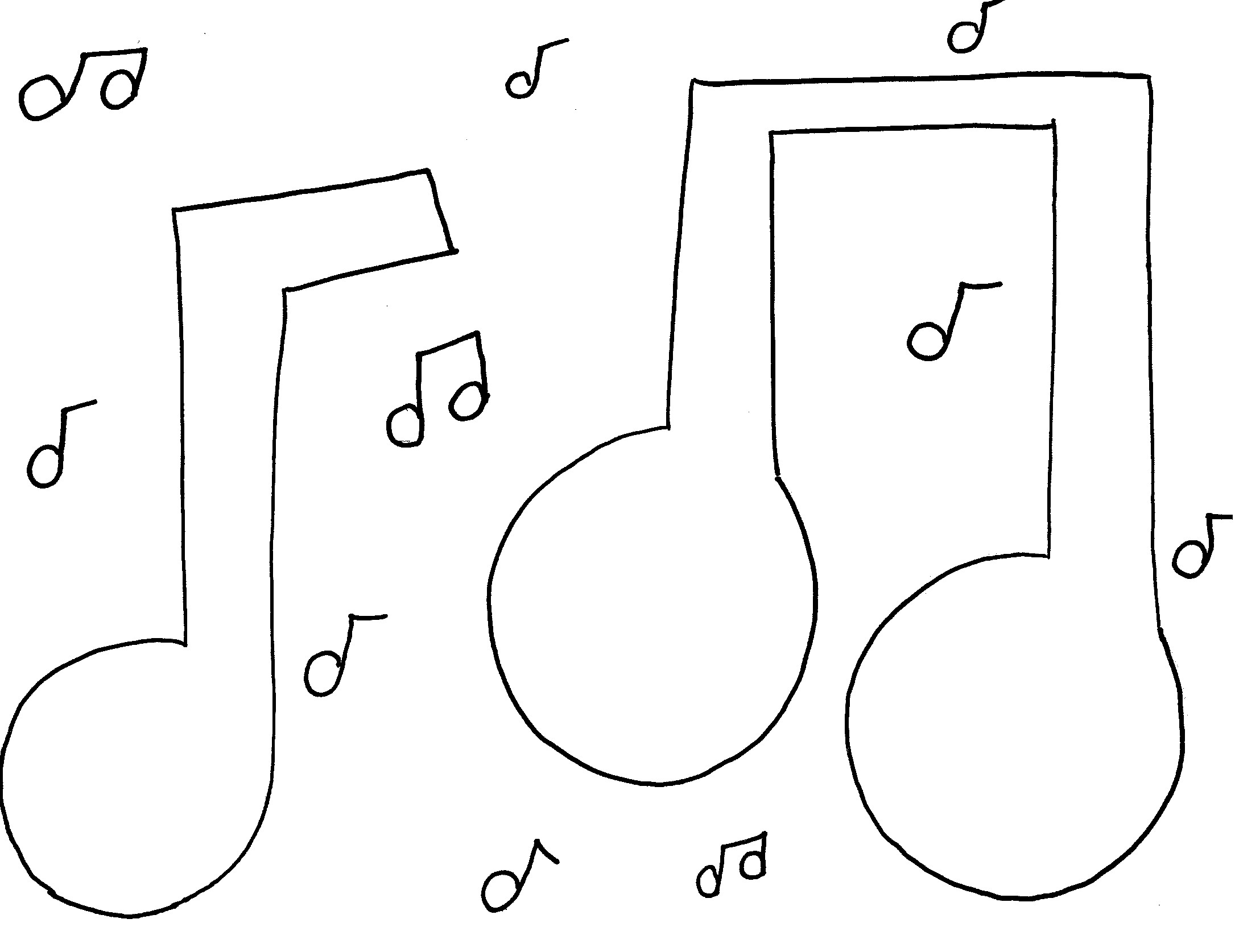 Music Notes Coloring Page Coloring Pages Music Notes Coloring Pagesble Note Page Free