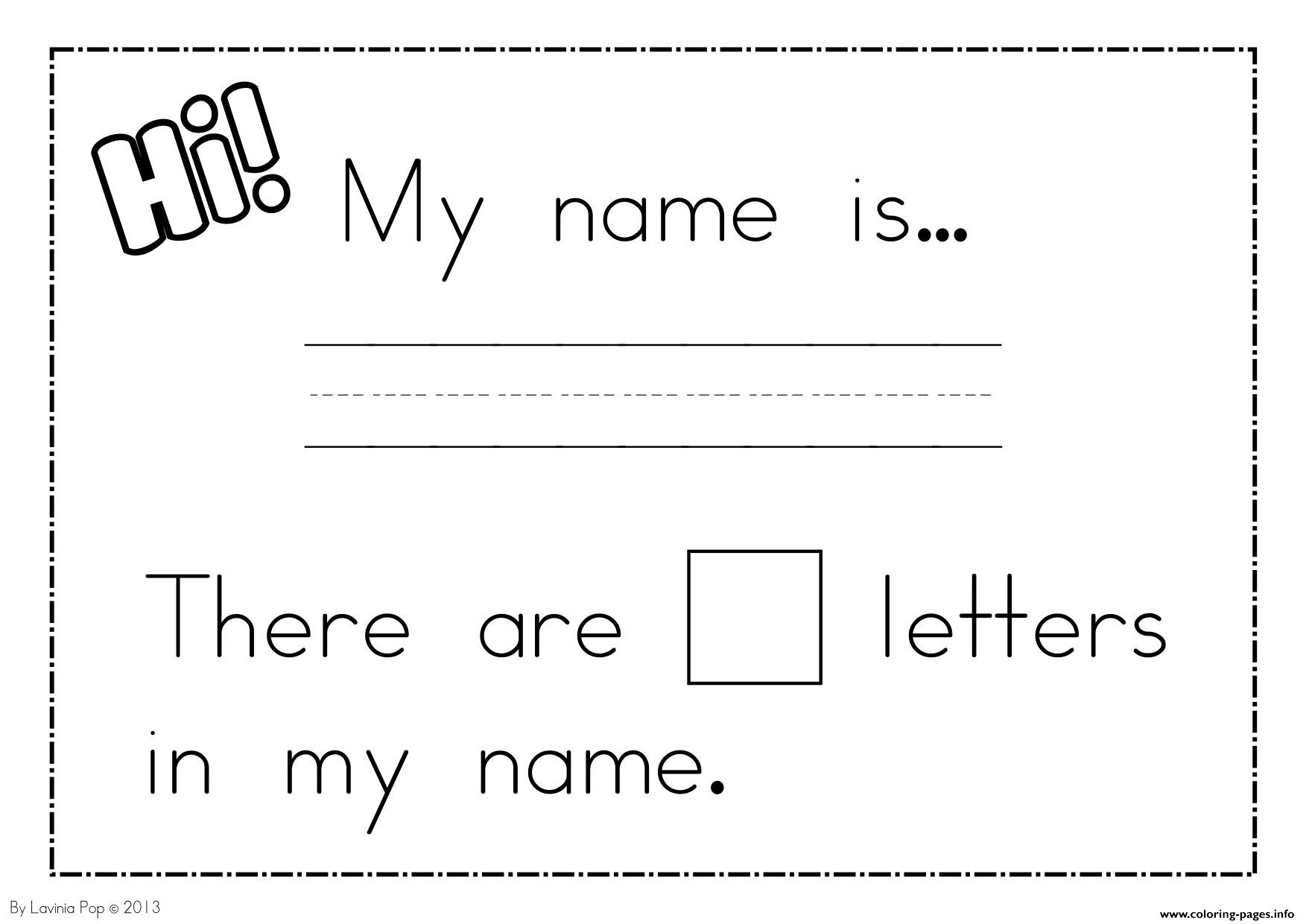 Name Coloring Page Kindergarten Name Writing Worksheets Coloring Pages Printable