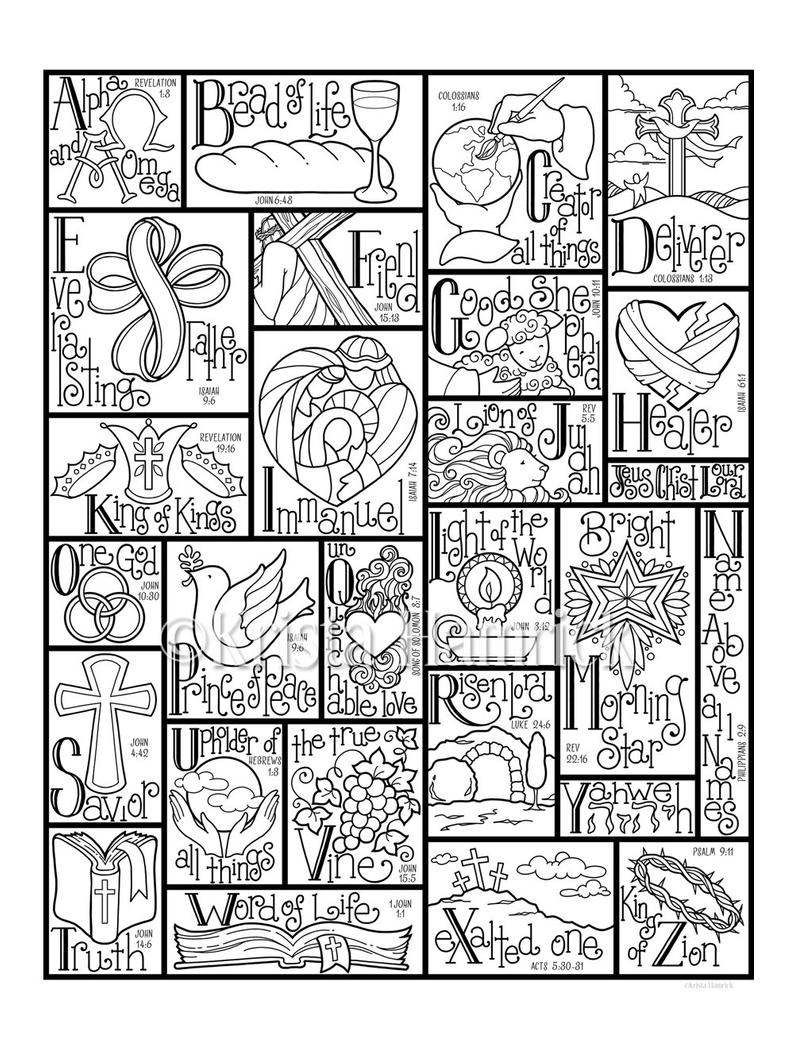 Name Coloring Page Name Above All Names Coloring Page In Three Sizes 85x11 8x10 Suitable For Framing 6x8 For Bible Journaling Tip In