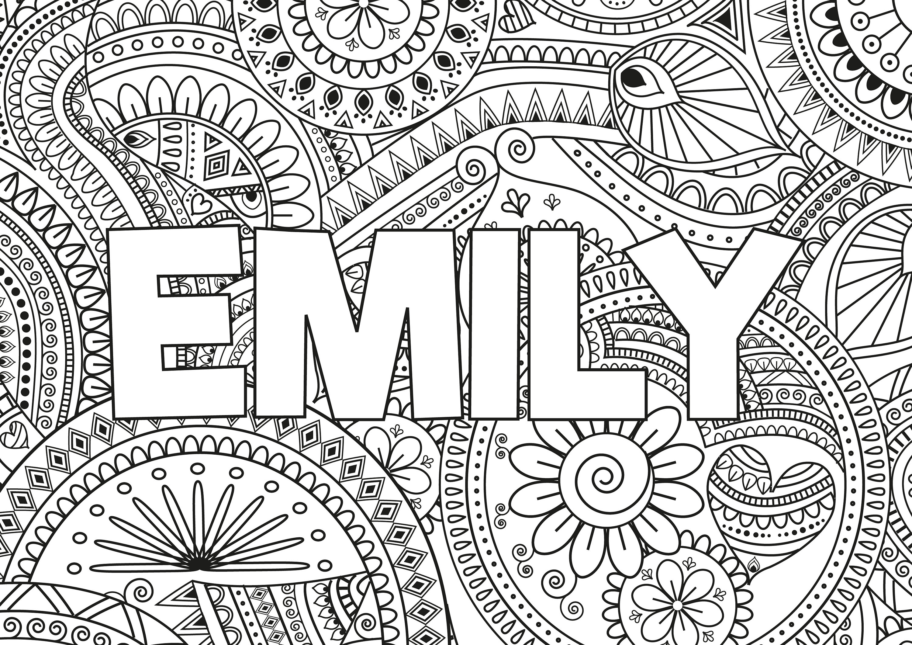 Name Coloring Page Personalized Mandala Name For Download Printable Coloring Page Bold Font