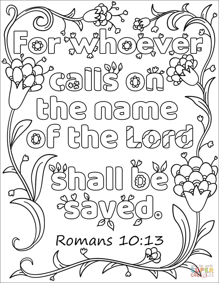 Name Coloring Page Whoever Calls On The Name Of The Lord Shall Be Save Coloring Page