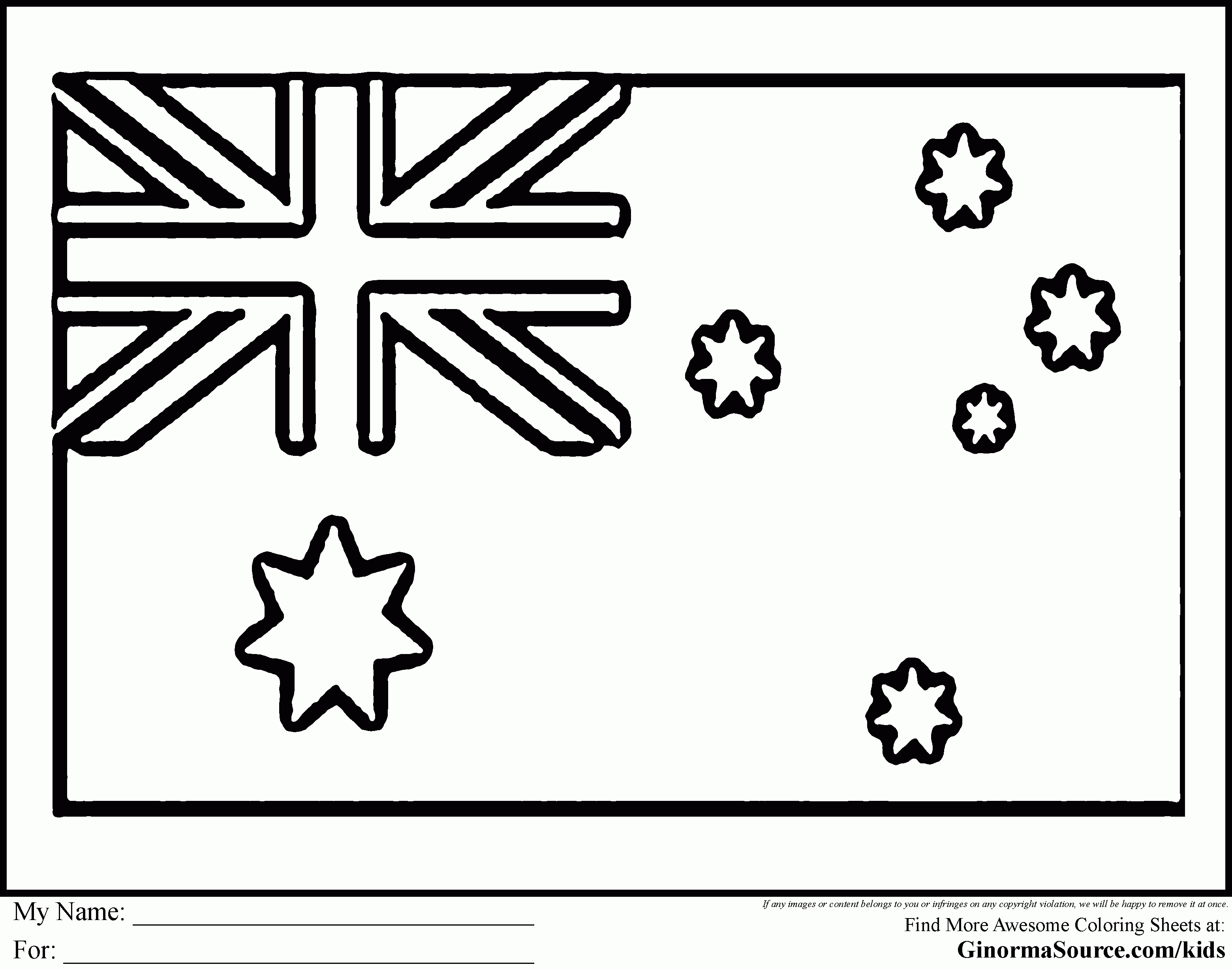 New Zealand Flag Coloring Page Australia Coloring Page Coloring Home