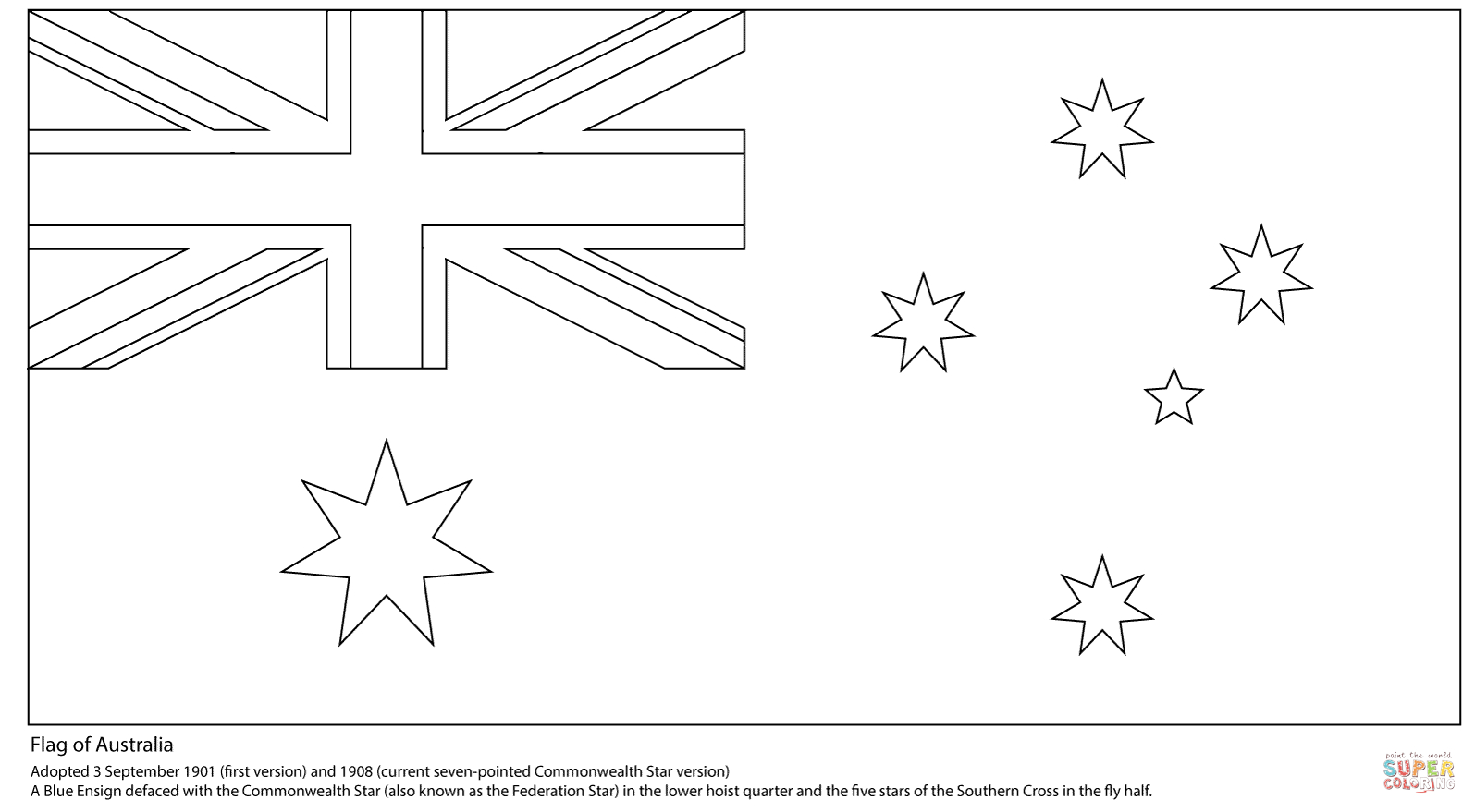 New Zealand Flag Coloring Page Australian Flag Coloring Page Free Printable Coloring Pages