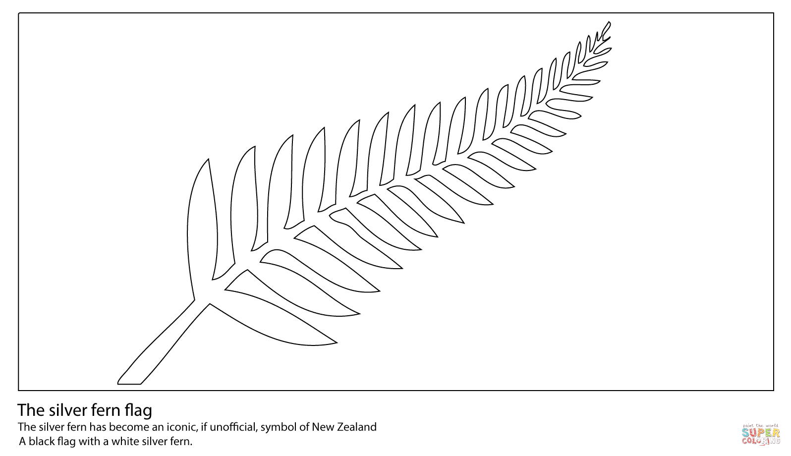 New Zealand Flag Coloring Page Silver Fern Flag Coloring Page Free Printable Coloring Pages