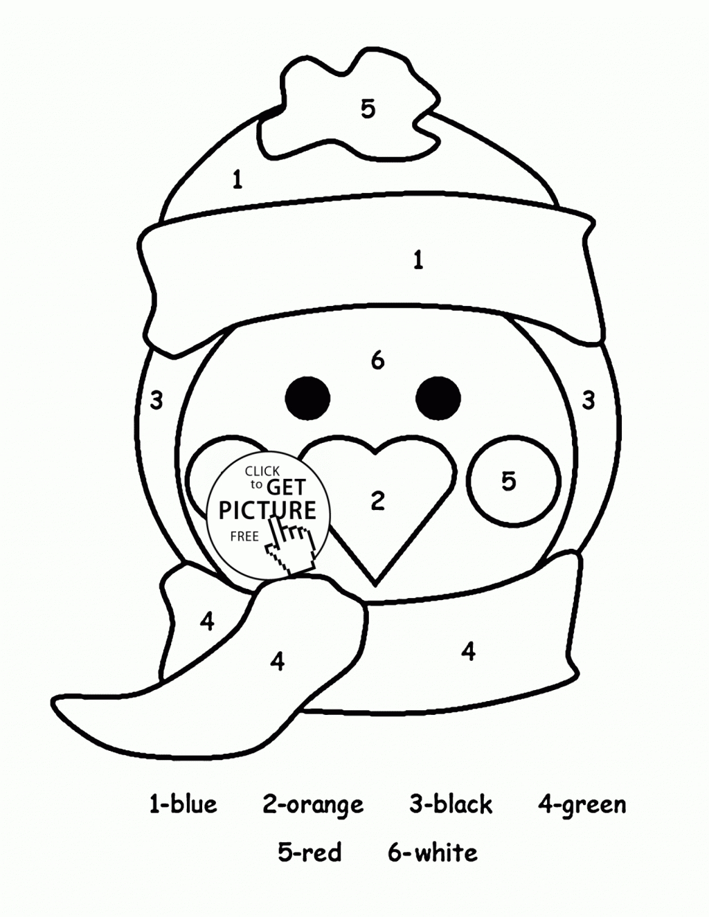 Number 6 Coloring Page Coloring Book Penguin Coloring Pages Book Color Number Cute