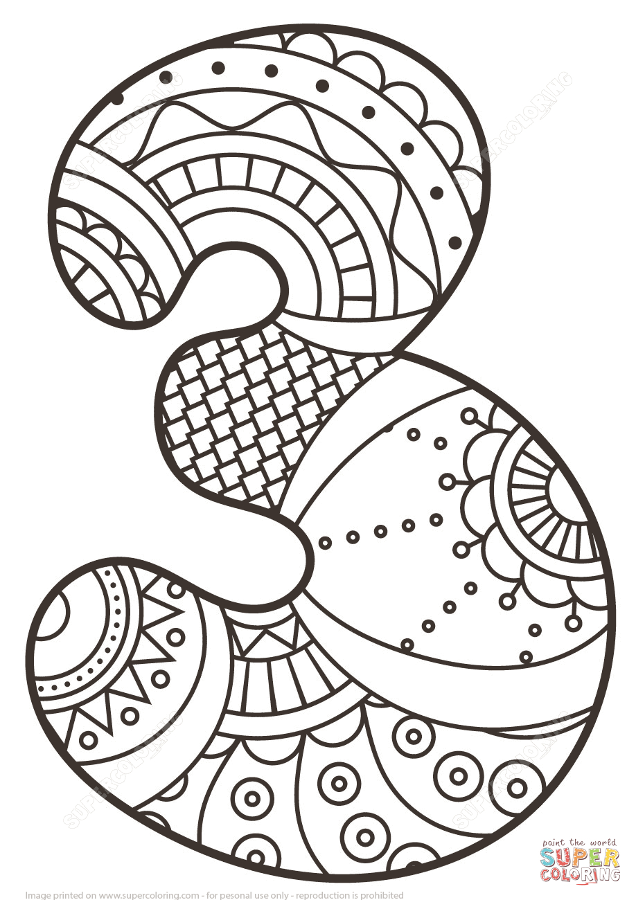 Numbers Coloring Page Number 3 Coloring Page Free Printable Pages With Dotcon Numbers Ten