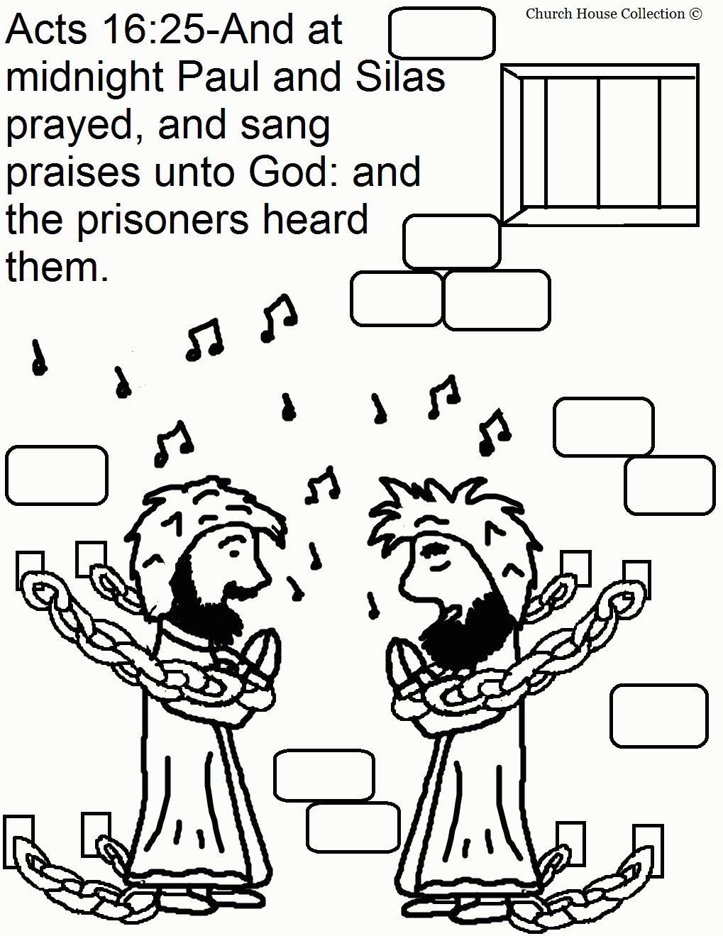Paul Coloring Pages Paul And Silas In Jail Free Coloring Page Coloring Home