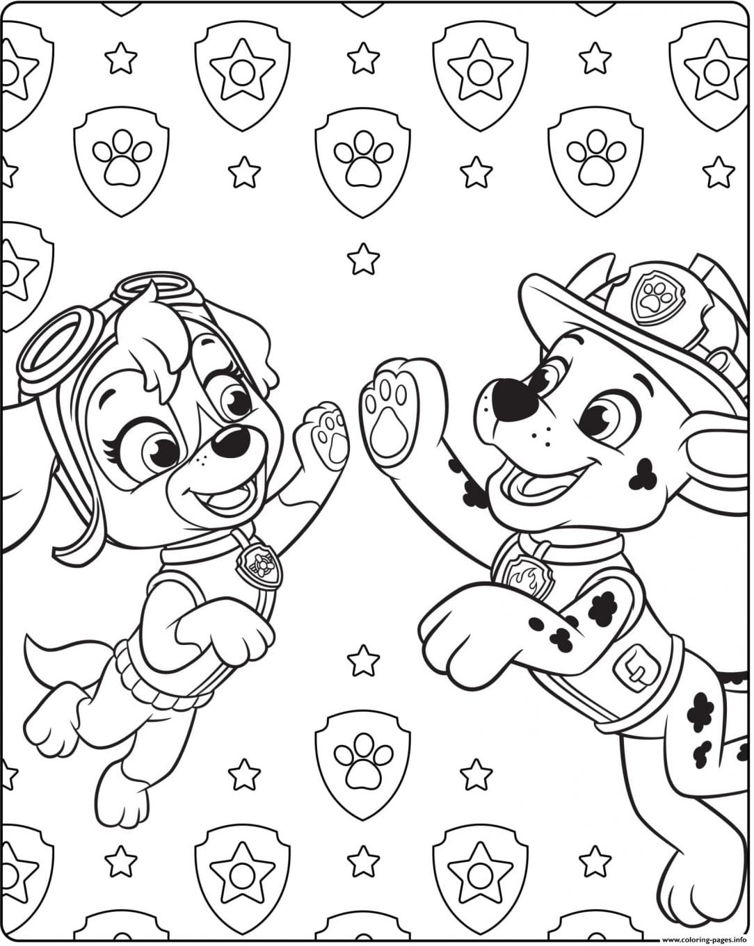 Paw Patrol Coloring Pages Marshall Coloring Pages Of Marshall Paw Patrol Chase From Zuma Rocky Ardesengsk