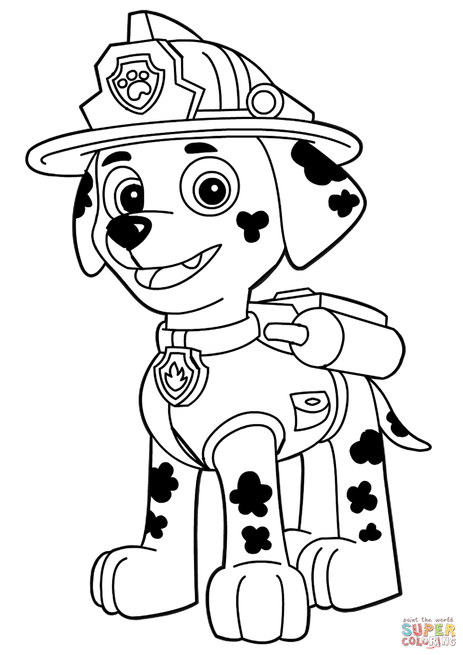 Paw Patrol Coloring Pages Marshall Paw Patrol Marshall Coloring Page Free Printable Coloring Pages