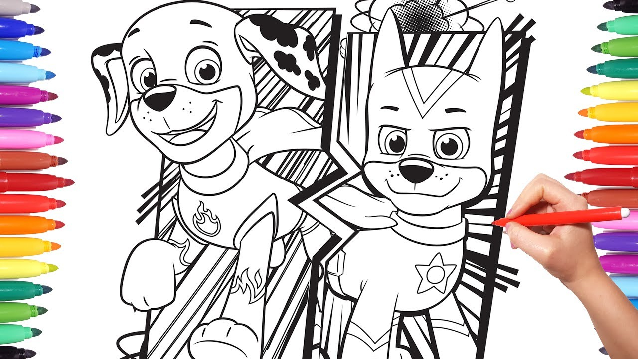 Paw Patrol Coloring Pages Marshall Paw Patrol Super Pups Coloring Pages How To Color Chase Marshall Paw Patrol Colouring For Kids