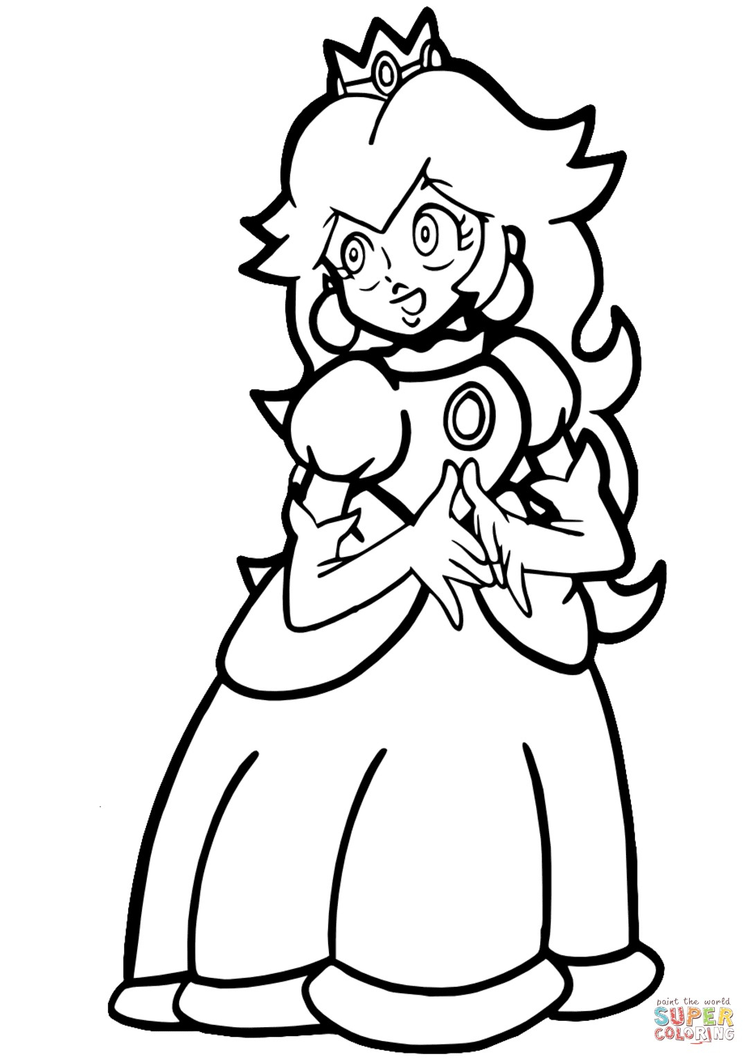 Peach From Mario Coloring Pages Peach Coloring Page Free Coloring Library