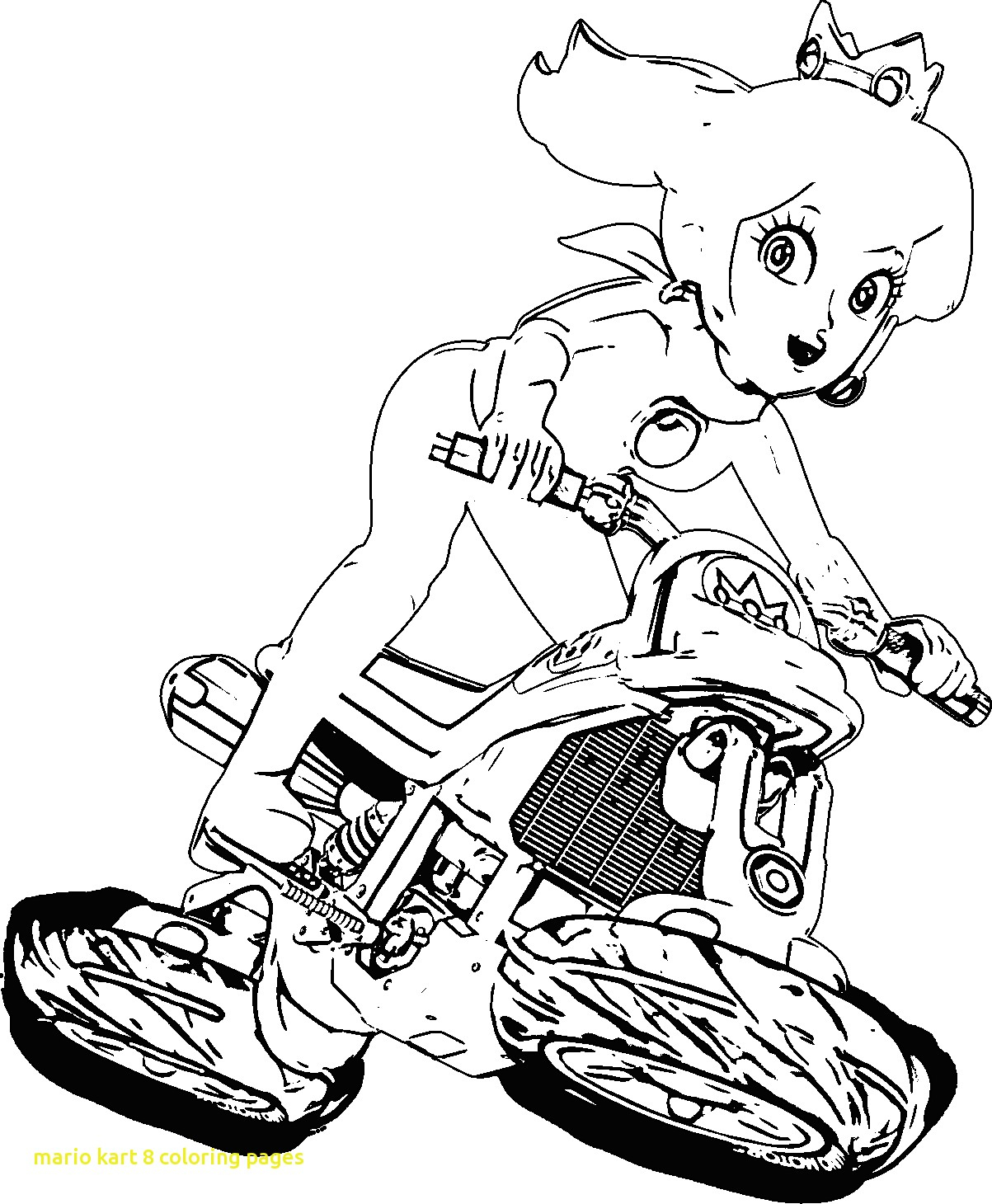 Peach From Mario Coloring Pages Princess Peach Mario Kart Coloring Pages