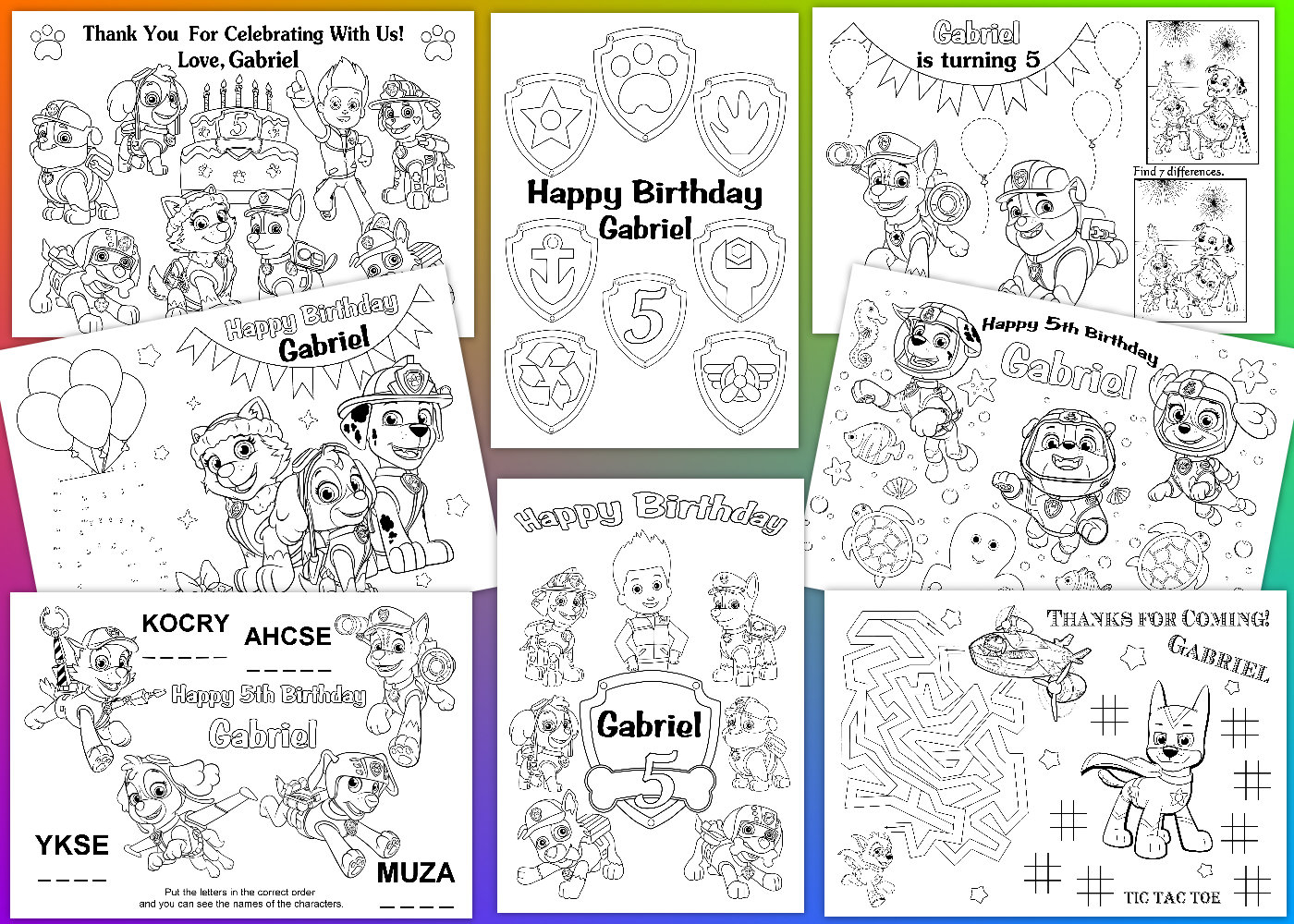 Personalized Coloring Pages Paw Patrol Personalized Coloring Pages Pdf File