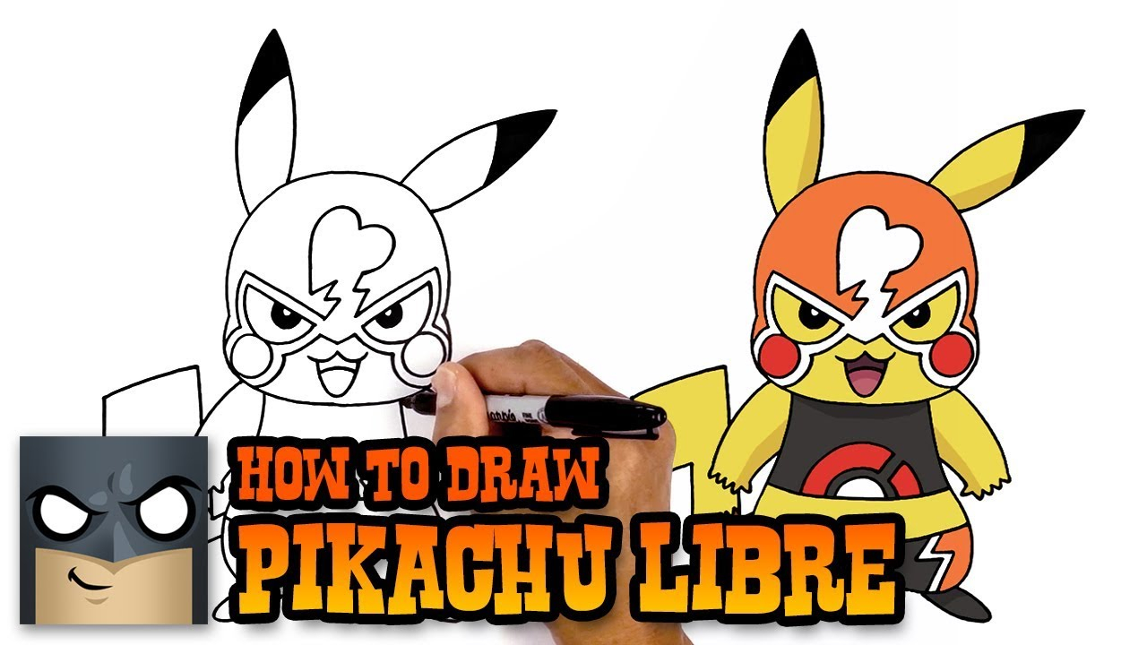 Pikachu Libre Coloring Page How To Draw Pikachu Libre Pokemon Art Tutorial Newdev