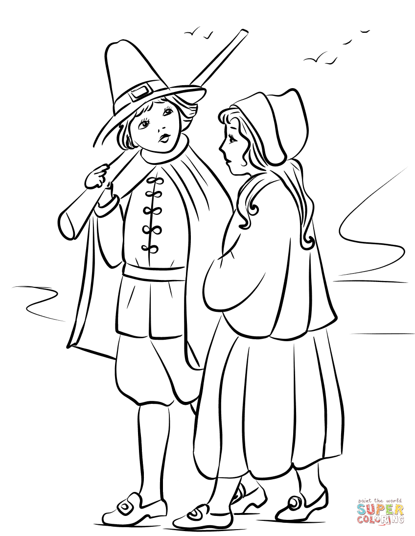 Pilgrim Coloring Pages Pilgrim Children Coloring Page Free Printable Coloring Pages