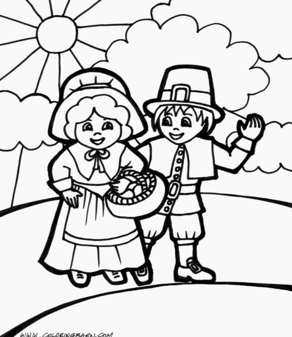 Pilgrim Indian Coloring Pages Pilgrim And Indian Coloring Pages Thanksgiving