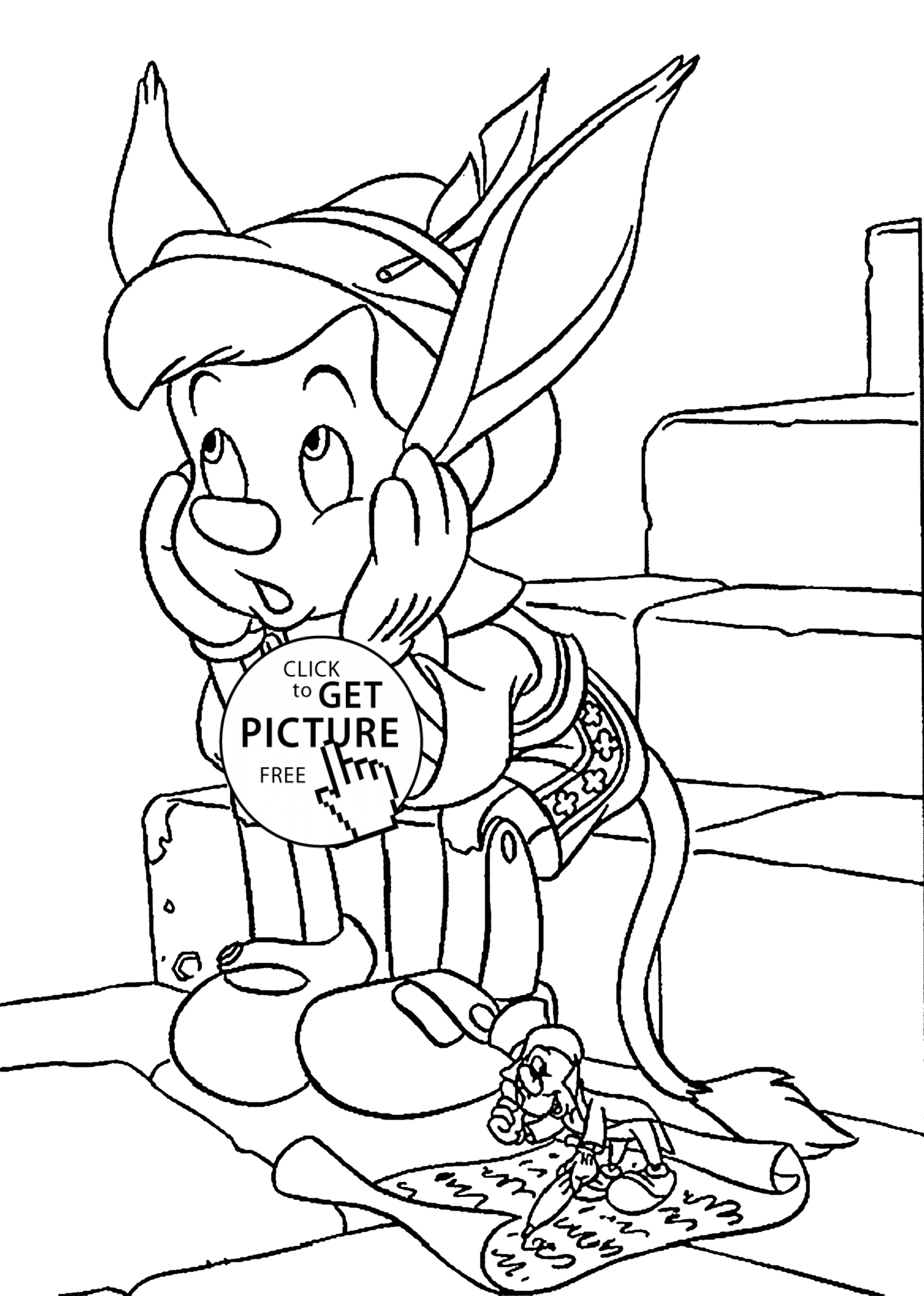 Pinocchio Coloring Page Funny Pinocchio Cartoon Coloring Pages For Kids Printable Free